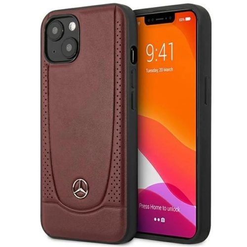 Mercedes MEHCP14MARMRE iPhone 14 Plus 6.7" piros kemény tok bőr Urban Bengale