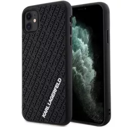   Karl Lagerfeld KLHCN613DMKRLK iPhone 11 6.1" fekete/fekete kemény tok 3D Rubber Multi Logo tok