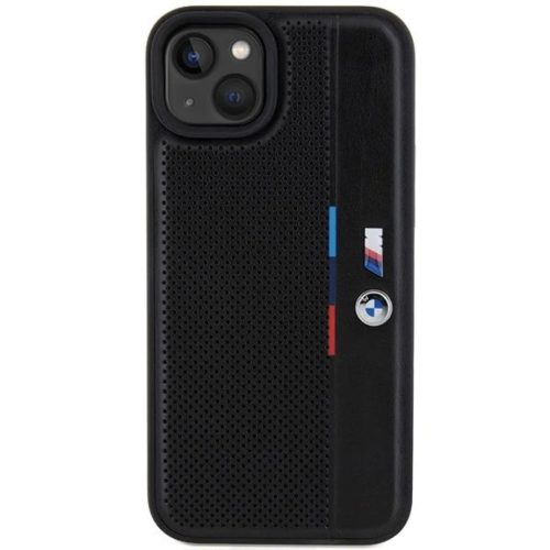 iPhone 15 Plus / 14 Plus fekete BMW Perforált Tricolor Line tok