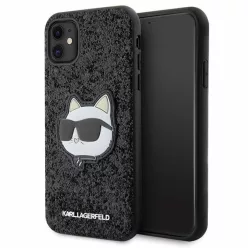   Karl Lagerfeld KLHCN61G2CPK iPhone 11 6.1" fekete/fekete kemény tok Glitter Choupette Patch tok