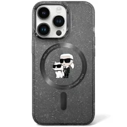   Karl Lagerfeld KLHMN61HGKCNOK iPhone 11 6,1" fekete/fekete kemény tok Karl&Choupette Csillámpor MagSafe tok