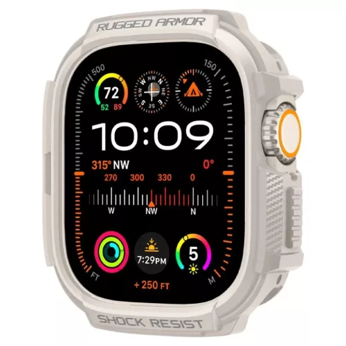 Apple Watch Ultra 1 / 2 / 3 (49 mm) bézs Spigen Rugged Armor tok