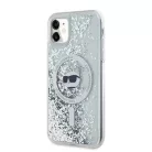 Karl Lagerfeld Liquid Glitter Choupette Head MagSafe tok iPhone 11 - Átlátszó