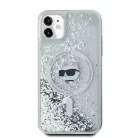 Karl Lagerfeld Liquid Glitter Choupette Head MagSafe tok iPhone 11 - Átlátszó