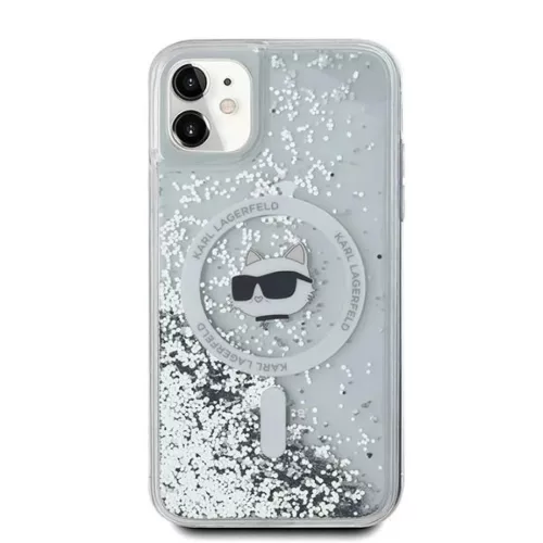 Karl Lagerfeld Liquid Glitter Choupette Head MagSafe tok iPhone 11 - Átlátszó