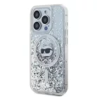 Karl Lagerfeld Liquid Glitter Choupette Head MagSafe tok iPhone 14 Pro Max - áttetsző