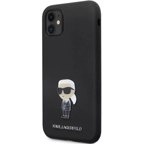 Karl Lagerfeld KLHCN61SMHKNPK tok iPhone 11 - fekete szilikon Ikonik Metal Pin