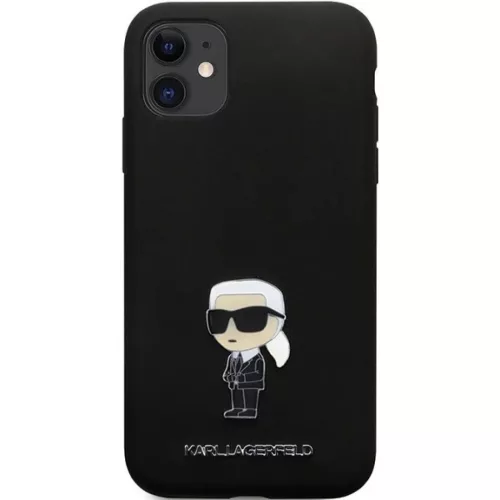 Karl Lagerfeld KLHCN61SMHKNPK tok iPhone 11 - fekete szilikon Ikonik Metal Pin