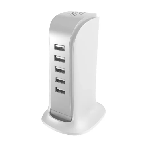 Dudao 5x USB töltő beépített EU tápkábellel fehér (A5EU)