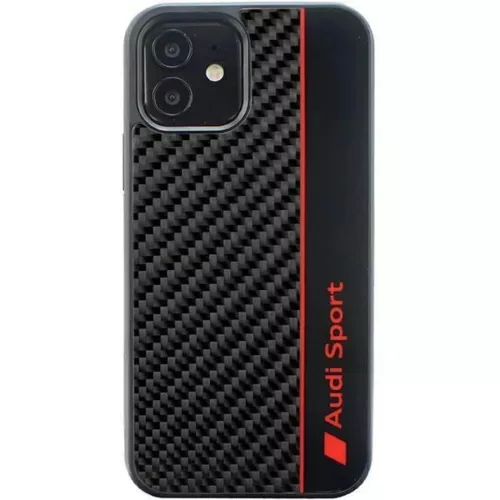 iPhone 11 / Xr 6.1" fekete/fekete Audi Carbon Fiber Stripe keménytok AUS-TPUPCIP11-R8/D1-BK