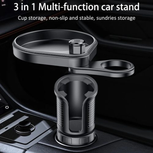 Yesido 3in1 Autós Pohártartó (C180) - Állítható Forgó Alap, Tároló Bővítés, Könnyű Telepítés, Stabil Rögzítés - Fekete