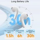 Yesido - Vezeték nélküli fülhallgató (TWS18) - Bluetooth V5.1, Félfüles kialakítás, 220mAh, Type-C - Fehér