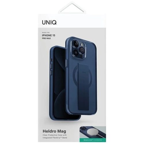 Uniq Heldro Mag Magclick Charging tok iPhone 15 Pro Max - kék