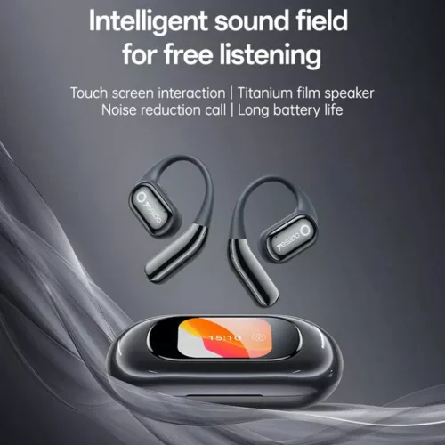 Yesido - Vezeték nélküli fülhallgató (YSP26) - Bluetooth V5.4, LCD, Nyitott fül konstrukció, 14.2 mm Hangszóró, 500mAh - Fekete