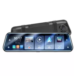   Yesido - Visszapillantó tükör Dash Cam-mel (KM24) - Carplay, Android Auto, AirPlay, BT5.2, Állítható kamera - Fekete