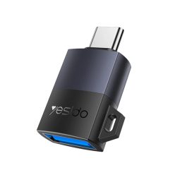   OTG Adapter (GS31) - Type-C to USB, QC18W, Aluminum Alloy, Plug&Play - Szürke Yesido