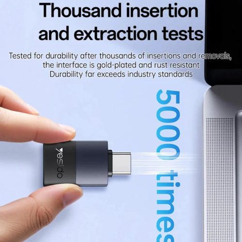 OTG Adapter (GS31) - Type-C to USB, QC18W, Aluminum Alloy, Plug&Play - Szürke Yesido