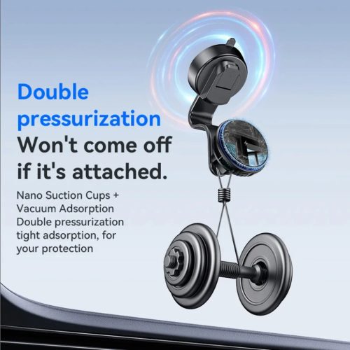 Autóstartó Vezeték nélküli Töltéssel (C311) - Műszerfalra, Félvezetős, Erőteljes Hűtéssel, 2x Hangulatvilágítással, 15W - Fekete Yesido