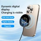 Yesido Vezeték nélküli Töltőállomás (DS28) - Mágneses Markolat, Digitális Kijelző, Gyors Töltés, 15W, Type-C Kábel, 1.2m - Fekete