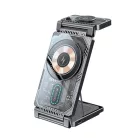 Yesido - Vezeték nélküli töltőállomás (DS25) - Mágneses Gyors Töltés, telefonhoz, órához, fülhallgatóhoz, összecsukható, állvány, 15W - Fekete