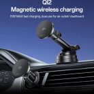 Yesido Autós Tartó Vezeték Nélküli Töltéssel (DS30) - Műszerfalhoz, Type-C, 15W, Qi2.0 - Fekete