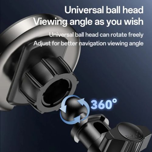 Yesido Autós Tartó Vezeték Nélküli Töltéssel (DS30) - Műszerfalhoz, Type-C, 15W, Qi2.0 - Fekete