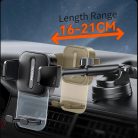 Yesido Autós tartó C261 - műszerfalra/szélvédőre, 360°, csúszásgátló, átlátszó panel, teleszkópos kar, automatikus klipsz - Fekete