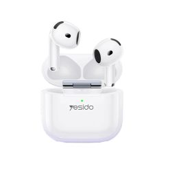   Yesido - Vezeték nélküli fülhallgató (TWS32) - ANC-vel, Mikrofonnal, Bluetooth 5.4, Fél-in-ear kialakítás, 300mAh - Fehér