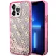 Guess GUHCP14XLC4PSGP iPhone 14 Pro Max 6.7" pink/pink kemény tok Liquid Glitter 4G átlátszó tok