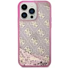 Guess GUHCP14XLC4PSGP iPhone 14 Pro Max 6.7" pink/pink kemény tok Liquid Glitter 4G átlátszó tok