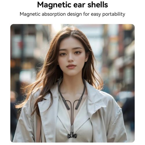 Yesido - Wireless Earbuds (YSP21) - Mágneses, nyakpánt kialakítású, Bluetooth V5.3, 280mAh, Type-C - Fekete