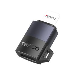   Yesido - OTG Adapter (GS27) - Type-C Lightninghez, 480Mpb/s, Alumínium ötvözet, 27W - Szürke