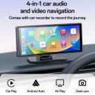 Yesido - Vezeték nélküli autós sztereó (KM19) - Dupla HD kamera, Plug&Play, CarPlay, Android Auto, AirPlay - Fekete
