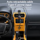 Yesido - Autós tartó vezeték nélküli töltéssel (C314) - Műszerfalra, visszahúzható kábellel, C típus, N52 mágnesek, 15W - Fekete