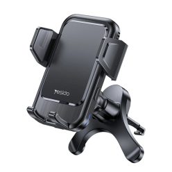   Autós tartó Yesido Vezeték nélküli Töltéssel (C312) - Légbeömlőre, Automatikus Csipesz, Intelligens Indukció, 15W, 4.7 - 6.8inch - Fekete
