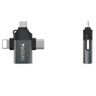 OTG Adapter (GS15) Yesido - USB-ről Lightningre, Micro-USB-re, Type-C-re, Plug & Play, 480Mbps - Fekete