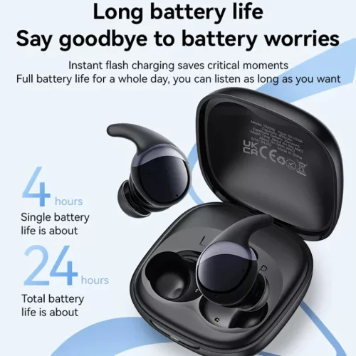 Yesido - Vezeték nélküli fülhallgató (TWS30) - ANC-vel, TWS, mikrofonnal, Bluetooth 5.3, fülbe helyezhető kialakítás, 300mAh - Fekete