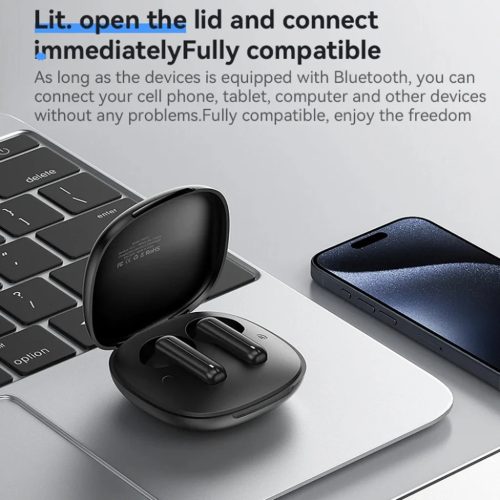 Yesido Vezeték nélküli fülhallgató (TWS25) Mikrofonnal, Bluetooth V5.3, Érintésvezérlés, Fél-in-ear kialakítás, 250mAh - Fekete