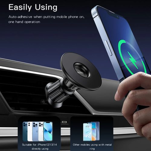 Autós tartó Yesido C156 Mágneses rögzítő szellőzőrácsra - Fekete