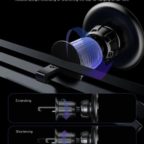 Autós tartó Yesido C156 Mágneses rögzítő szellőzőrácsra - Fekete