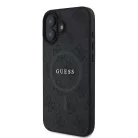 iPhone 16 Fekete Guess PU Bőr 4G Színes Gyűrű MagSafe tok