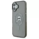 iPhone 16 Plus tok Karl Lagerfeld KLHMP16MHLSKCK fekete kemény tok IML Metal Karl&Choupette Head