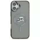 iPhone 16 Plus tok Karl Lagerfeld KLHMP16MHLSKCK fekete kemény tok IML Metal Karl&Choupette Head