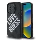 iPhone 16 Pro fekete Guess PU Leather 4G Big Love Logo MagSafe tok