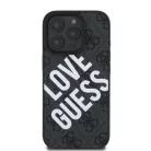 iPhone 16 Pro fekete Guess PU Leather 4G Big Love Logo MagSafe tok