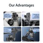 Autós tartó (C242) - szellőzőrácsra szerelhető Yesido, automatikusan nyíló kapoccsal kapcsológombal, teleszkópos karral - fekete