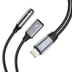   Tech-Protect UltraBoost Lightning (male) / 3.5mm mini jack (female) - Lightning (female) átalakító kábel - fekete