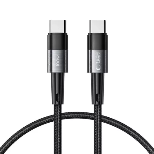 Tech-Protect UltraBoost Type-C / Type-C PD kábel 100W 5A 0.25m - szürke