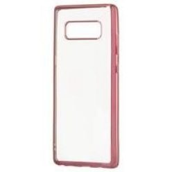   Áttetsző vékony tok metál színű kerettel Samsung S9 rózsaszín