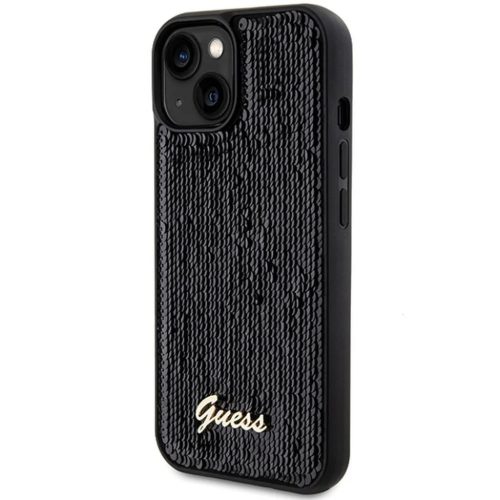 GUESS tok iPhone 14 GUHCP14SPSFDGSK (Sequin Script Metal) fekete